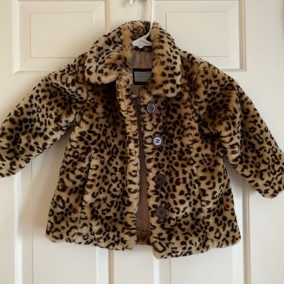 Toddler Faux Leopard Print Coat Jacket - Picture 1 of 6